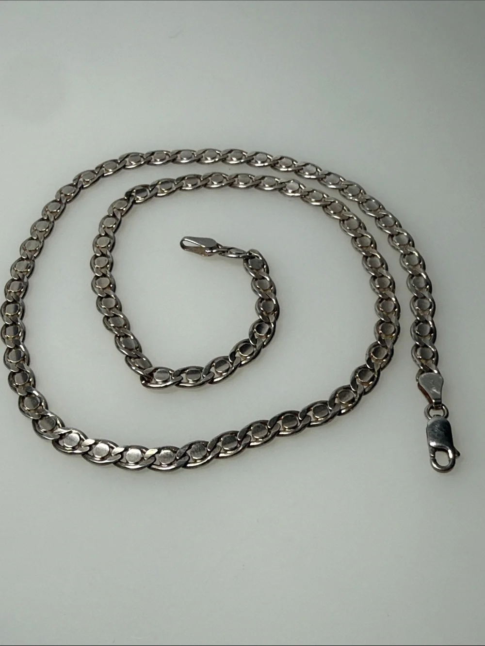 Men's 925 Silver Curb Chain Necklace - Sleek Everyday Link
